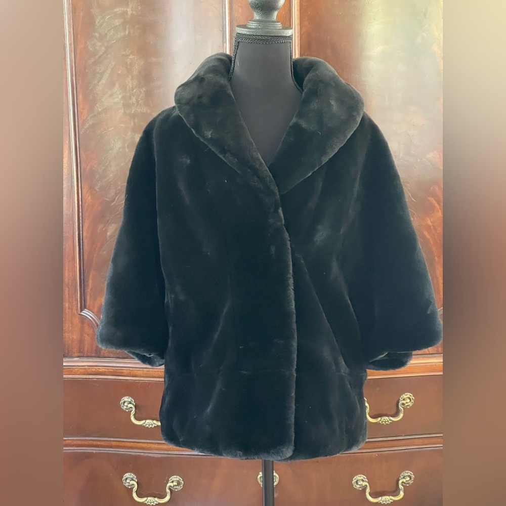 Calvin Klein Luxurious Black Teddy faux fur Jacket